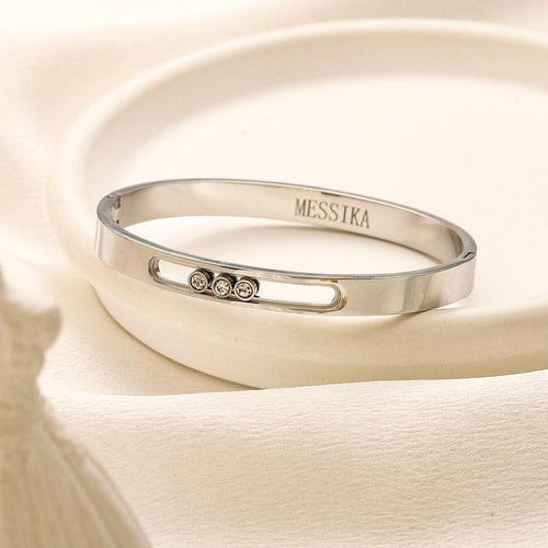Gold Sliding Diamond Bangle Bracelet