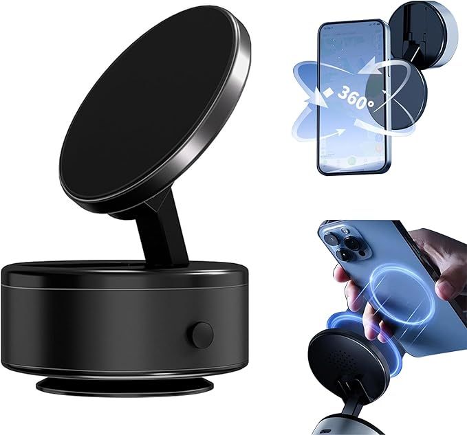 Magnetic Suction Car Phone Mount – Stable Folding Design, Dashboard or Vent
