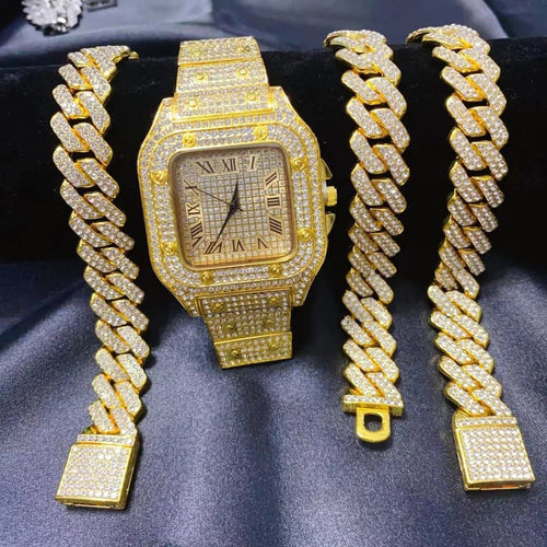 Watch Bracelet and Necklace Jewellery Set