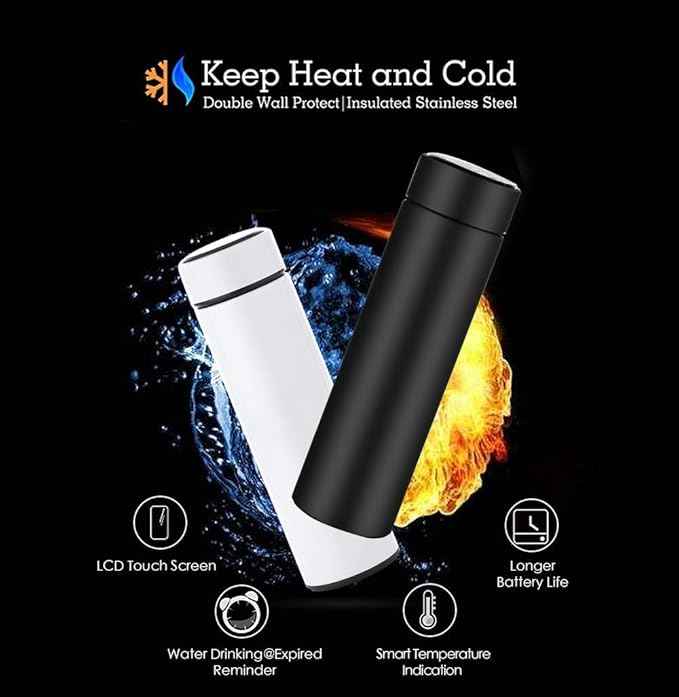 Vacuum Flask LED Temperature Display Water Bottle 500ml – Smart Thermos