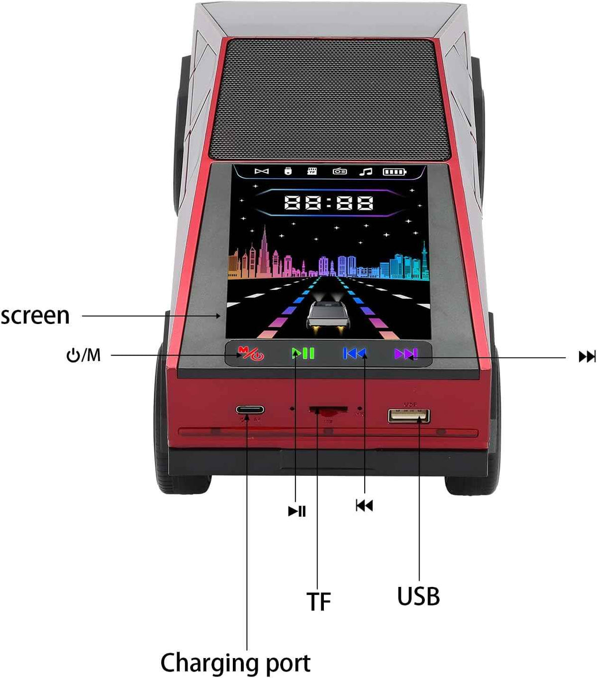 Pickup Truck Bluetooth Speaker with LED Lights & FM Radio