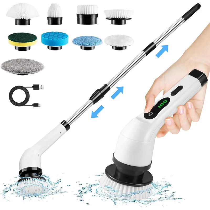 9-in-1 Electric Cleaning Brush with Multiple Attachments