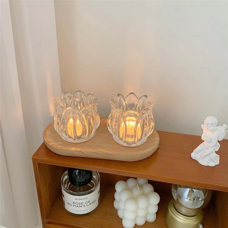 Glass Tulip Candle Holder Majlis Mart