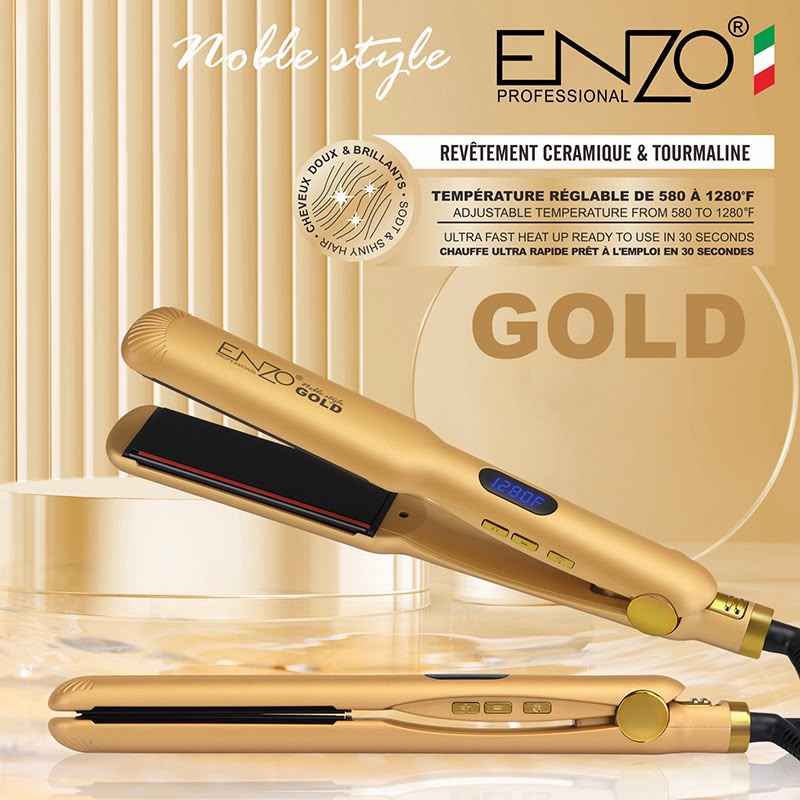 ENZO Gold Hair Straightener – Hair Styling Iron
