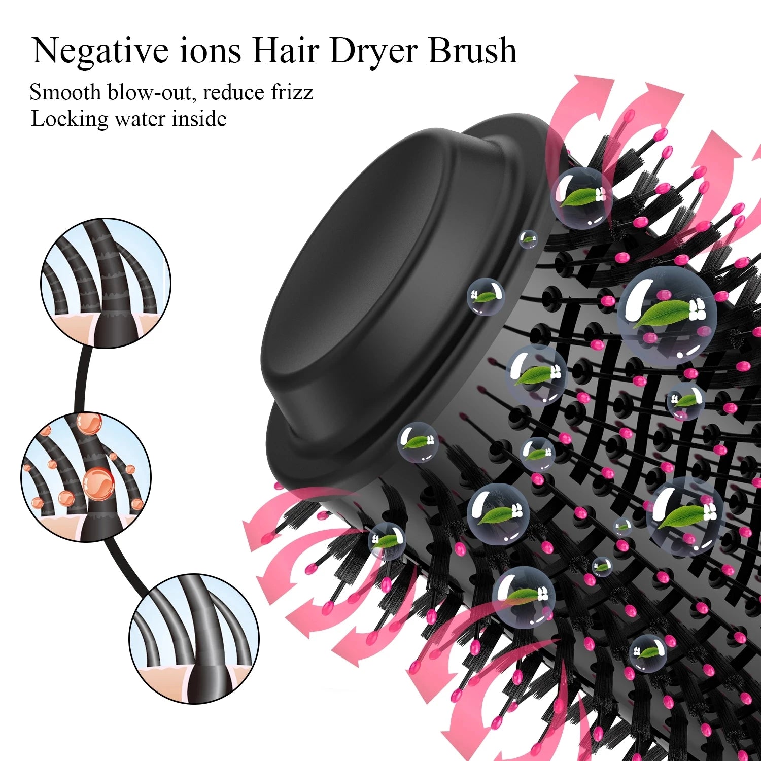 2-in-1 Rotating Hot Air Brush | Hair Dryer & Volumising Curler Styler