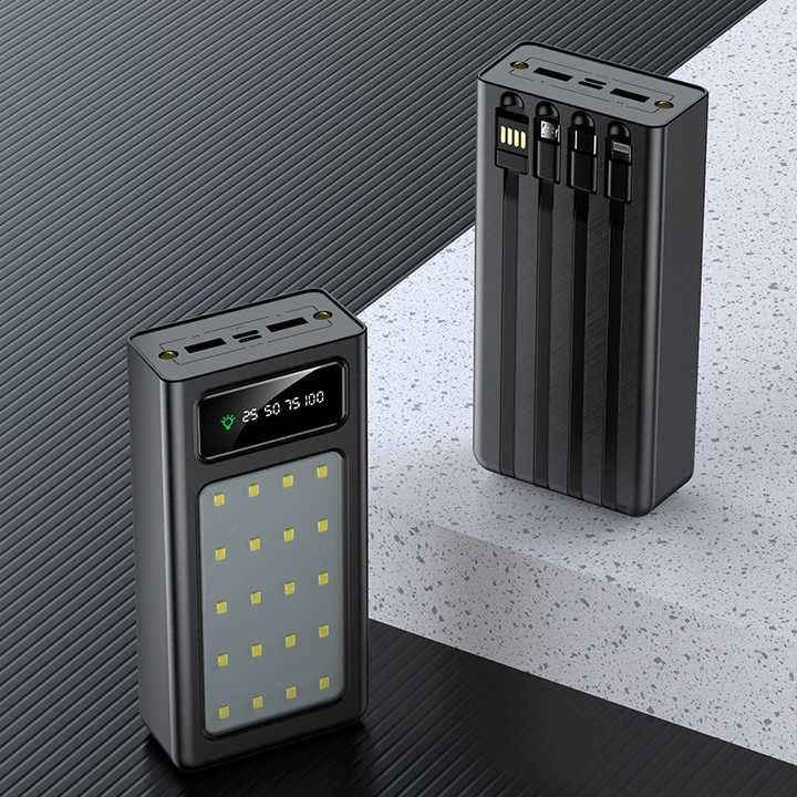 Airmez 30,000mAh Power Bank with Built-In Charging Cables