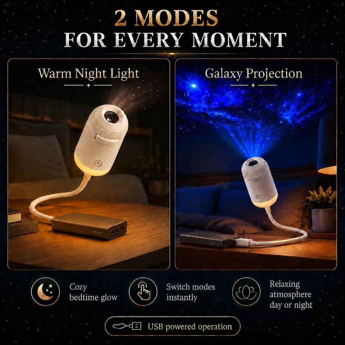 Portable Mini USB Starry Sky Projector – Galaxy Night Light