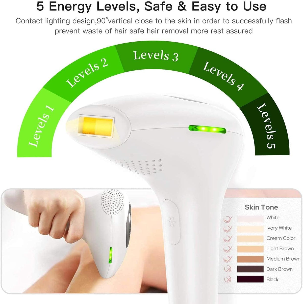 IPL Hair Removal System with Protective Glasses