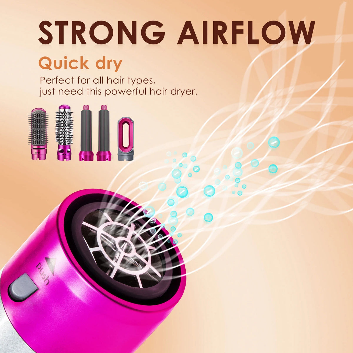 5 in 1 Hair Dryer Brush - Majlismart