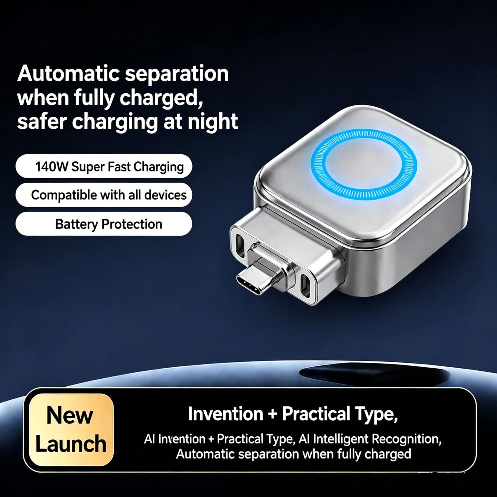 USB-C Auto Eject Charging Adapter Wave byte