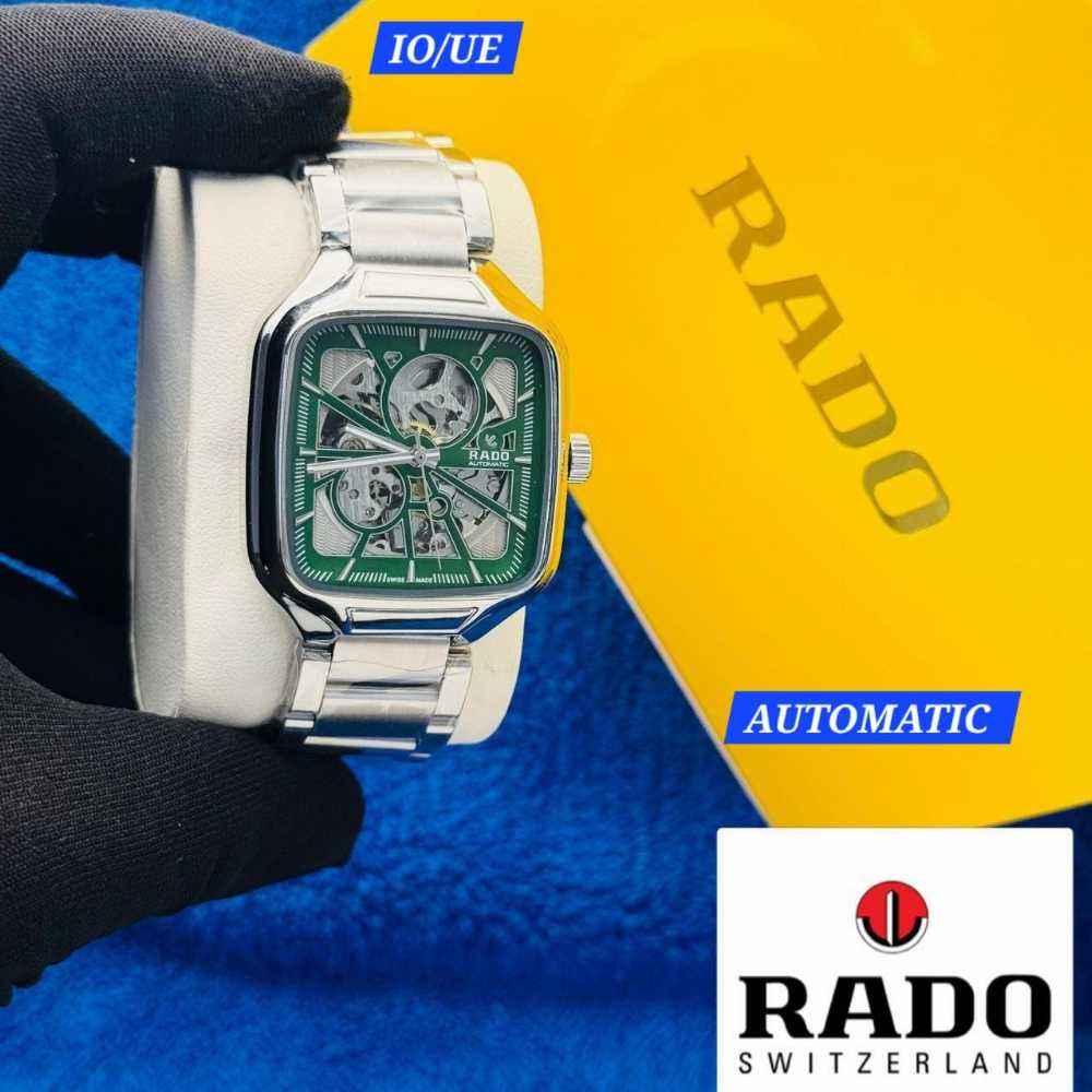 Square Automatic-Style Watch – Blue Detail Dial