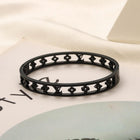 Black Cutout Monogram Pattern Bangle Bracelet 3
