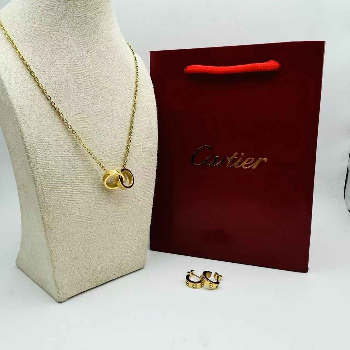 Love Screw Ring Jewellery Set – Necklace & Earrings | طقم مجوهرات حلقة اللوف سكرو