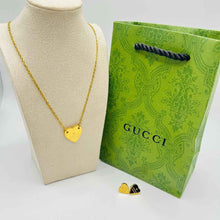 Heart Pendant Jewellery Set – Necklace & Earrings | طقم مجوهرات قلادة القلب