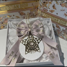 Decorative Car Fragrance Stone Hanger with Satin Bow & Gold Star