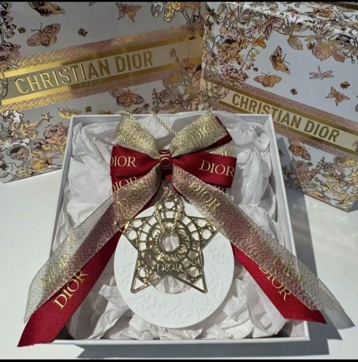 Decorative Car Fragrance Stone Hanger with Satin Bow & Gold Star