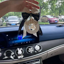 Decorative Car Fragrance Stone Hanger with Satin Bow & Gold Star