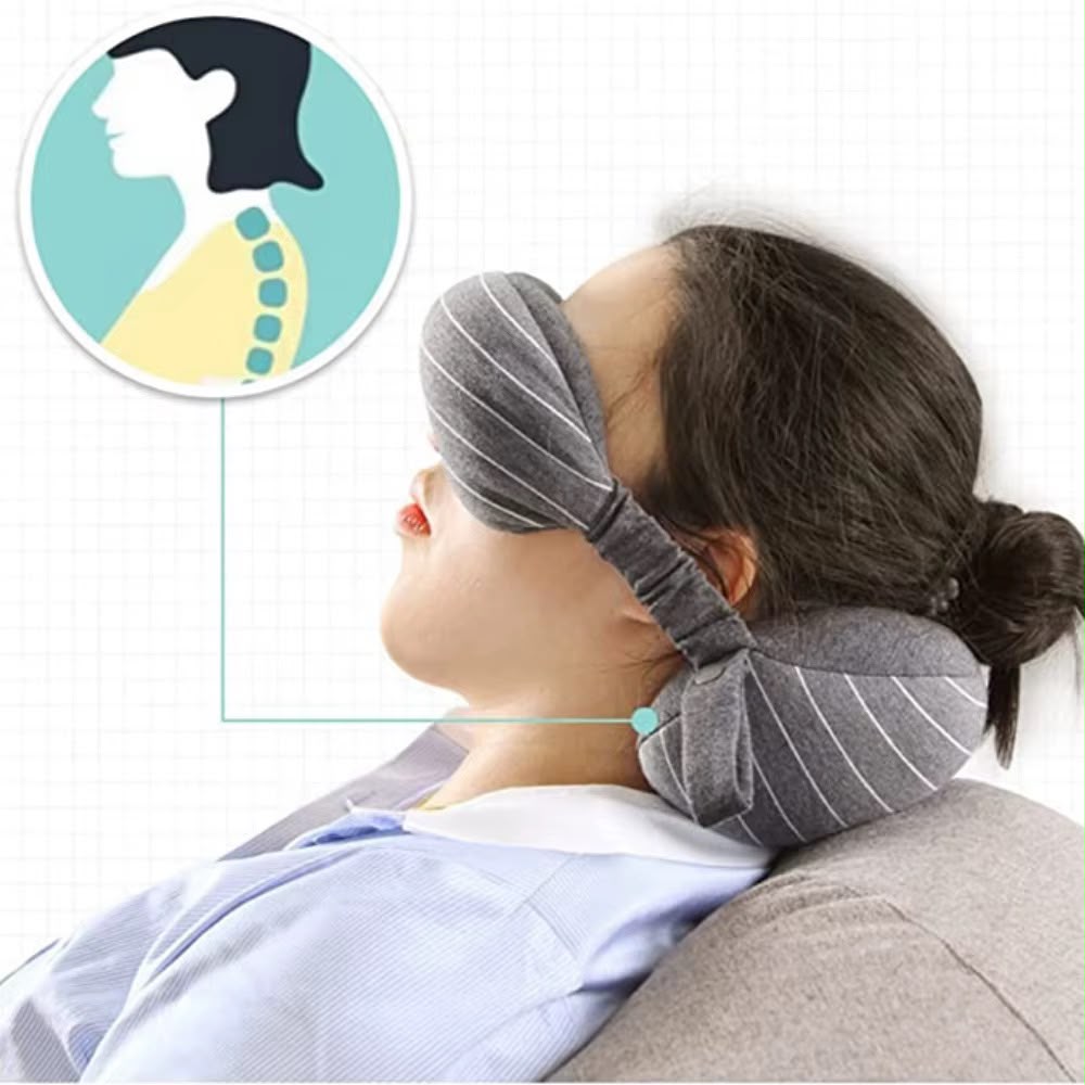 Foldable U-Shaped Travel Neck Pillow – Compact Portable Support Cushion