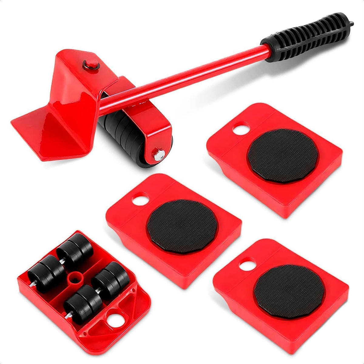 Furniture Mover Roller Set with Lifting Bar | 5-Piece Heavy Duty Moving Helper Kit | أداة تحريك الأثاث