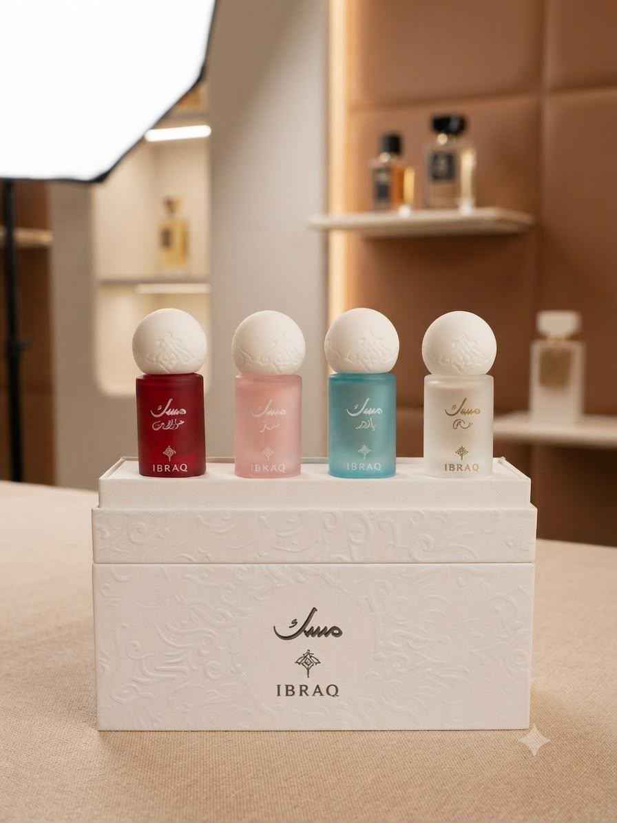 طقم هدايا عرق مسك – مجموعة عطور من 4 قطع