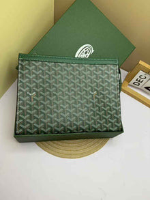 Monogram Canvas Men's Clutch Pouch | Luxury Designer-Style Zip Pouch with Gift Box | حقيبة كلاتش رجالي مونوغرام