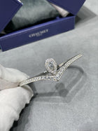 V-Shape Zircon Cuff Bangle | Teardrop Pave Stone Bracelet for Women 3