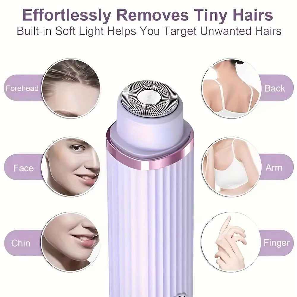 2-in-1 Dual-Head Electric Body Shaver for Face & Body - Pink