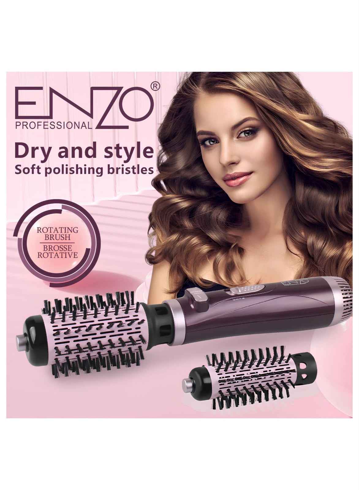 ENZO Dry & Style Hot Air Brush for Hair Drying and Styling