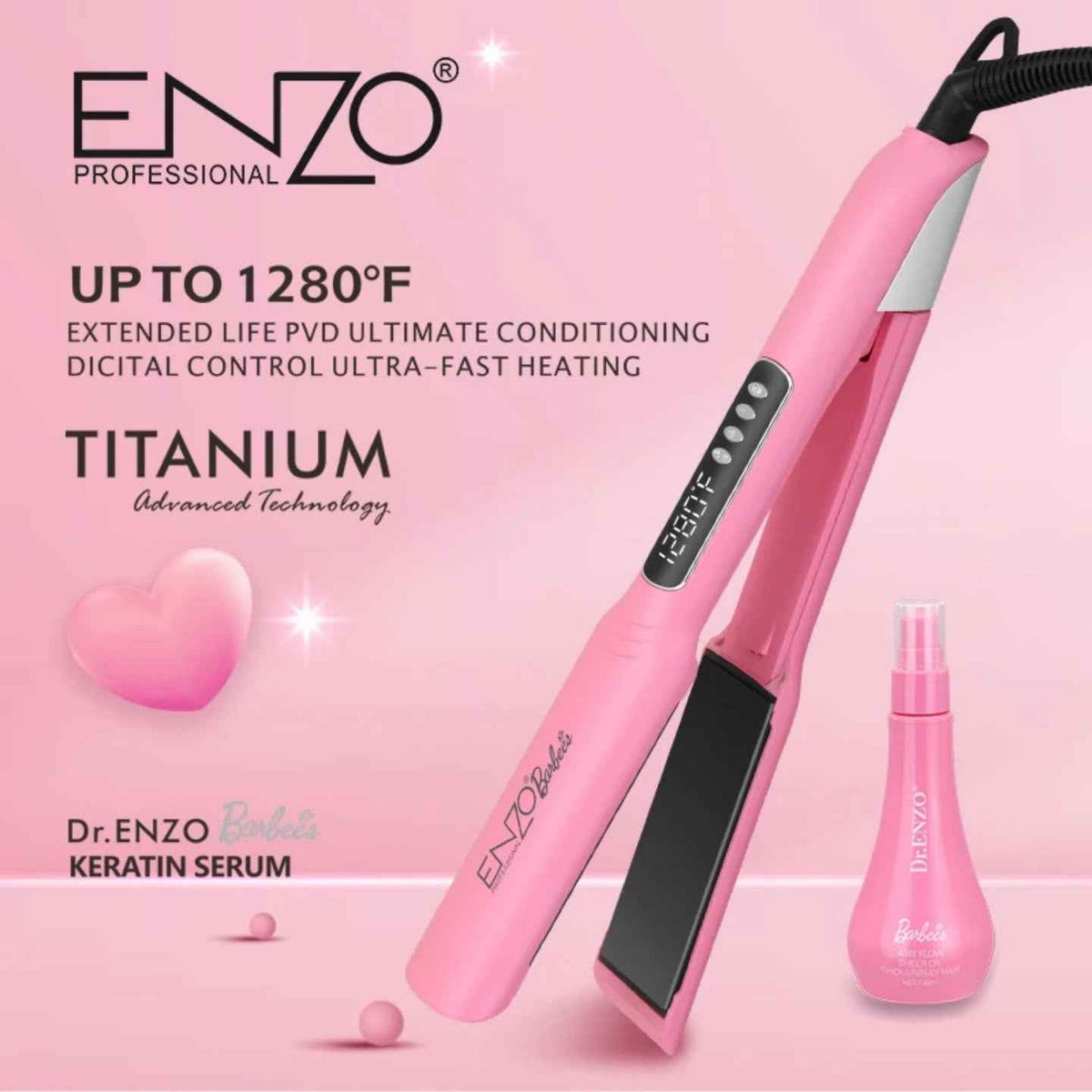 ENZO Titanium Hair Straightener for Hair Styling