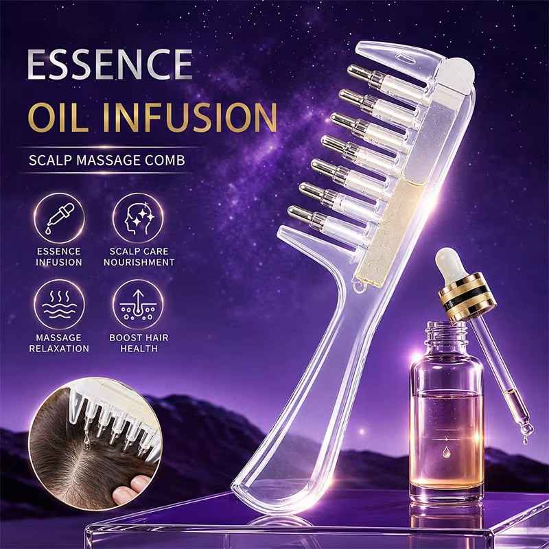 Crystal Serum Comb for Scalp Massage and Hair Care