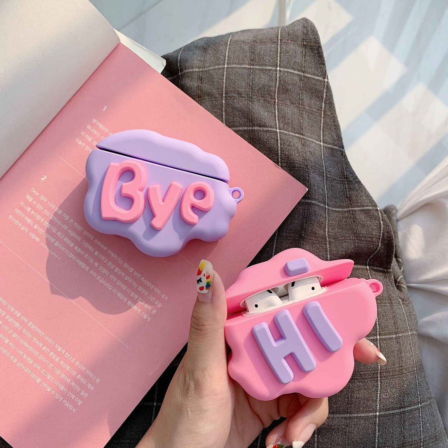 غطاء ايربودز 2 بتصميم ثلاثي الأبعاد HI BYE
