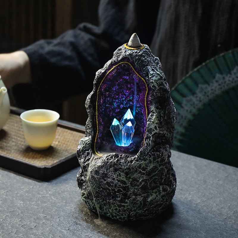 Crystal Cave Backflow Incense Burner – Decorative Smoke Effect
