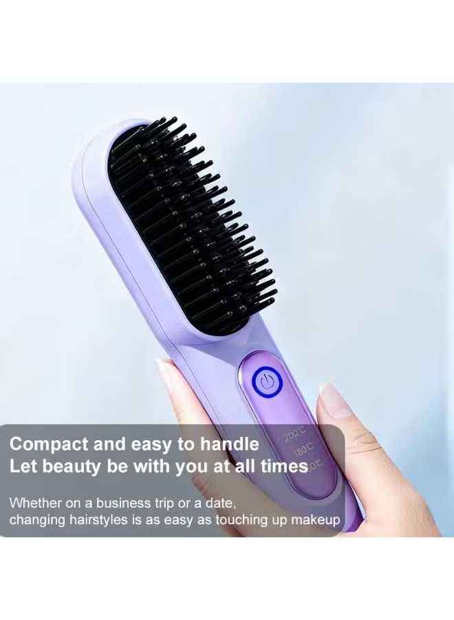 Portable Cordless Hair Straightener Brush