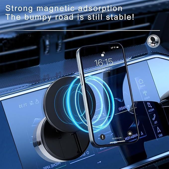 Magnetic Suction Car Phone Mount – Stable Folding Design, Dashboard or Vent