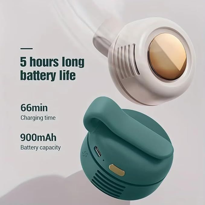 Portable Mini Bladeless Fan – USB Type-C, 5-Hour Battery, Wearable