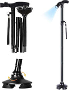 Foldable Walking Cane with LED Light – Adjustable Mobility Aid 1