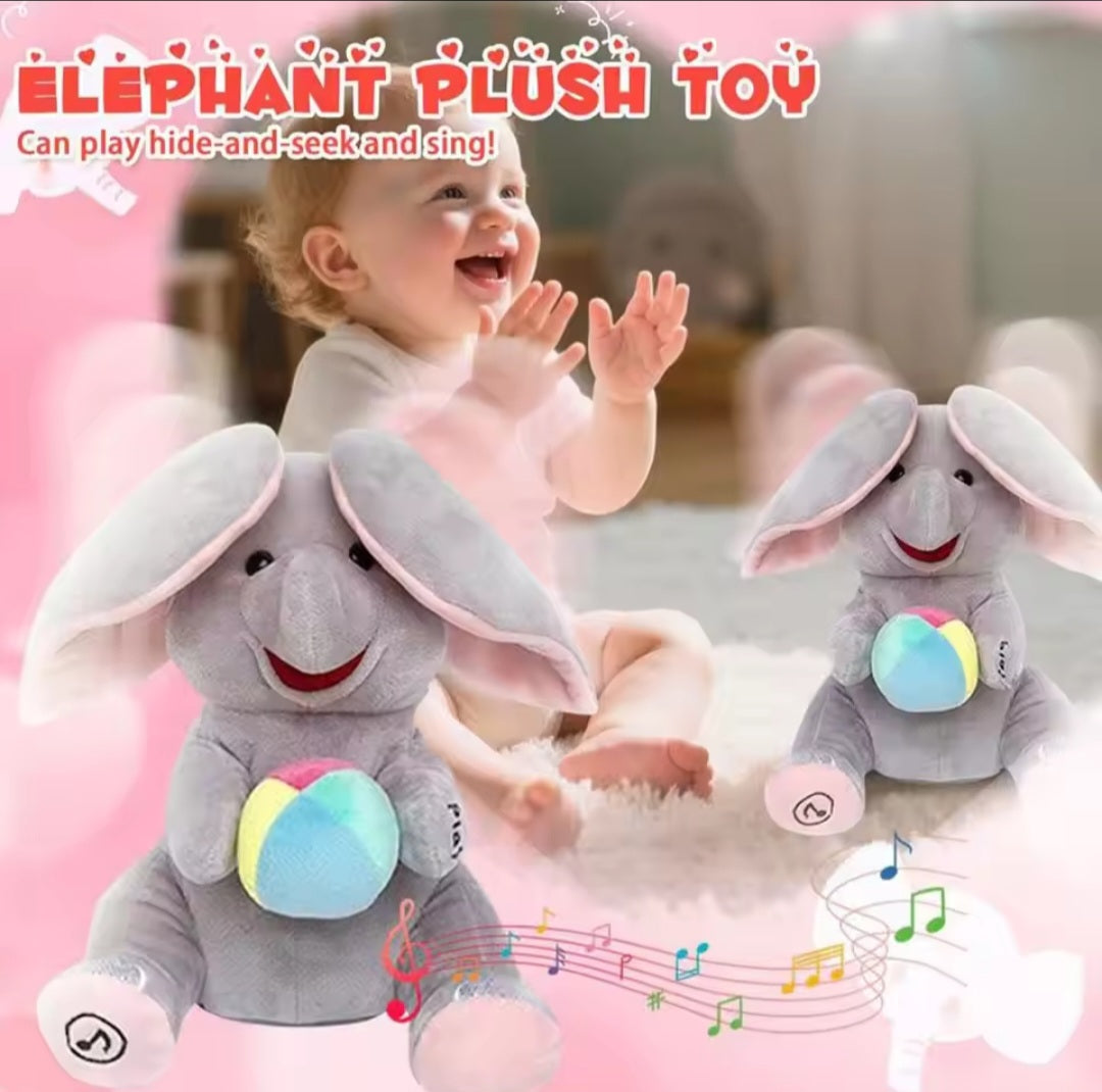 Musical Interactive Hide-and-Seek Elephant Plush Toy