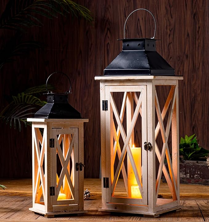Wooden Candle (2pc) Majlis Mart